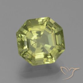 Apatito Verde amarillo natural de 4.58 ct, Corte Octágono / Esmeralda, VS