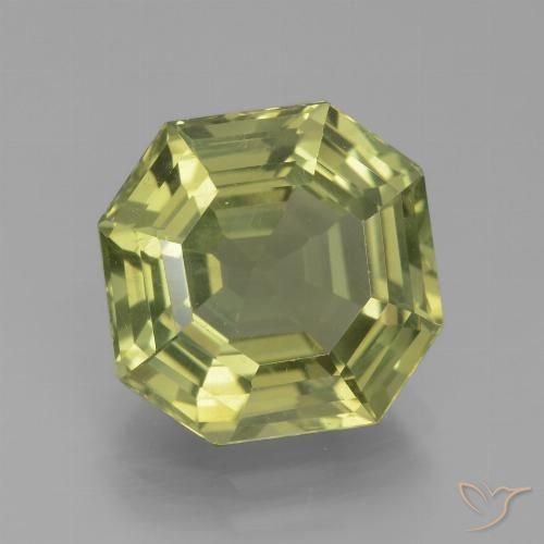 6.27ct Natural Verde amarillento Apatito, corte esmeralda, VVS-VS