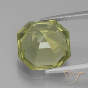 Apatito Verde amarillento natural de 6.27 ct, Corte Octágono / Esmeralda, VVS-VS