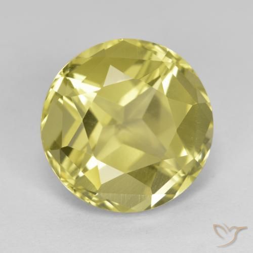 Apatito Amarillo pálido natural de 6.71 ct, Redondo, VVS-VS