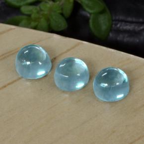 Gemas de apatita azul natural de 0,66 ct, corte redondo, transparente