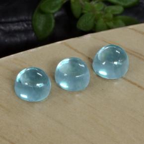 Gemas de apatita azul natural de 0,66 ct, corte redondo, transparente