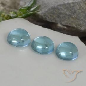 Gemas de Apatito Azul agua claro natural de 1.32 ct, Redondo, Transparente