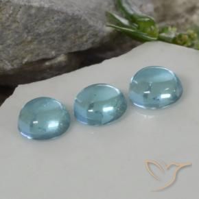 Gemas de Apatito Azul agua claro natural de 1.32 ct, Redondo, Transparente