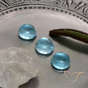 Gemas de Apatito Azul verdoso natural de 2.05 ct, Redondo, Transparente