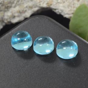 Gemas de apatita azul natural de 2,28 ct, corte redondo, transparente