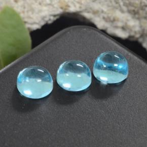 Gemas de apatita azul natural de 2,28 ct, corte redondo, transparente