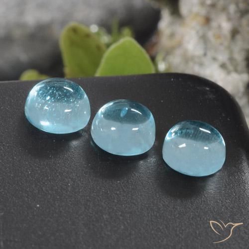 Gemas de Apatito Azul maya intenso natural de 1.46 ct, Redondo, Transparente