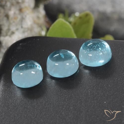 Gemas de Apatito Azul maya intenso natural de 1.46 ct, Redondo, Transparente