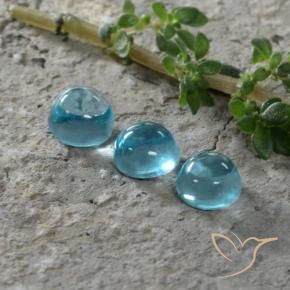 Gemas de Apatito Azul agua natural de 1.51 ct, Redondo, Transparente