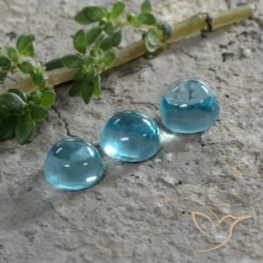 Gemas de Apatito Azul agua natural de 1.51 ct, Redondo, Transparente