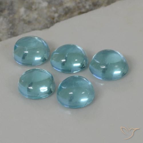 1.98ctw Natural Azul agua Apatito, Redondo, Transparente