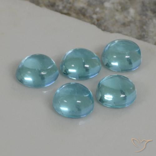 Gemas de Apatito Azul agua natural de 1.98 ct, Redondo, Transparente