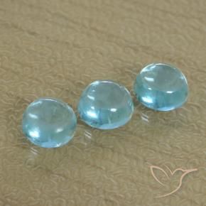 Gemas de Apatito Azul claro natural de 1.74 ct, Redondo, Transparente