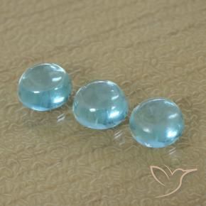 Gemas de Apatito Azul claro natural de 1.74 ct, Redondo, Transparente