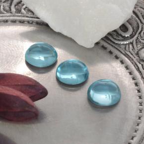 Gemas de apatita azul natural de 1,21 ct, corte redondo, transparente