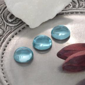 Gemas de apatita azul natural de 1,21 ct, corte redondo, transparente