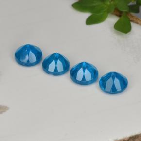 Gemas de Apatito Azul natural de 1.27 ct, Corte Redondo, VS
