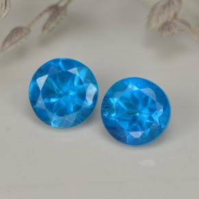 Gemas de apatita azul natural de  ct, corte redondo, VS-SI