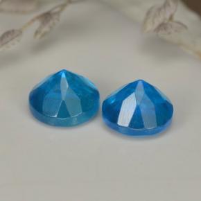 Gemas de apatita azul natural de  ct, corte redondo, VS-SI