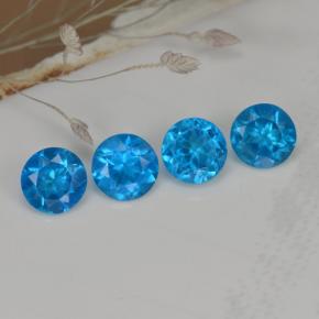 Gemas de apatita azul natural de 1,00 ct, corte redondo, VS