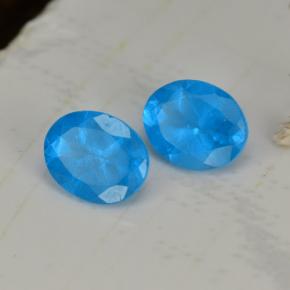 Gemas de Apatito Azul celeste intenso natural de 0.80 ct, Corte Óvalo, VS-SI
