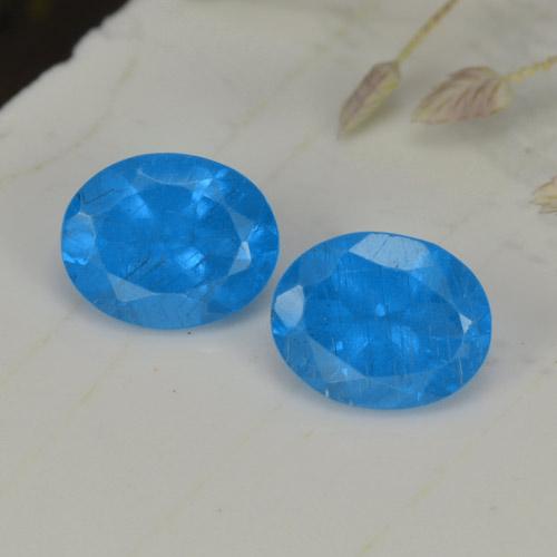 Gemas de apatita azul natural de 0,75 ct, corte óvalo, VS-SI