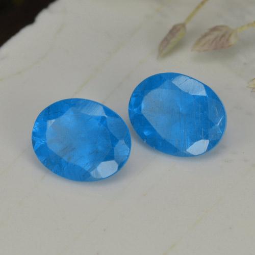 Gemas de apatita azul natural de 0,75 ct, corte óvalo, VS-SI