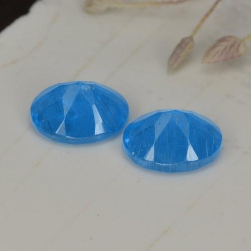 Gemas de apatita azul natural de 0,75 ct, corte óvalo, VS-SI