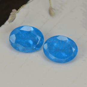 Gemas de Apatito Azul intenso natural de 0.72 ct, Corte Óvalo, VS-SI