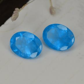 Gemas de Apatito Azul intenso natural de 0.72 ct, Corte Óvalo, VS-SI