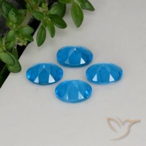 Gemas de Apatito Azur intenso natural de 1.43 ct, Ovalada, VS-SI