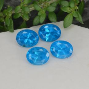 Gemas de Apatito Azur intenso natural de 1.74 ct, Corte Óvalo, VS-SI