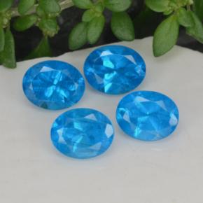 Gemas de Apatito Azur intenso natural de 1.74 ct, Corte Óvalo, VS-SI