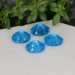 Gemas de Apatito Azur intenso natural de 1.74 ct, Corte Óvalo, VS-SI