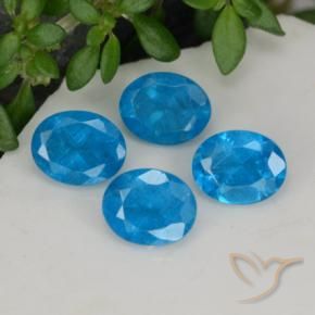 Gemas de Apatito Azul medio natural de 1.61 ct, Ovalada, VS-SI