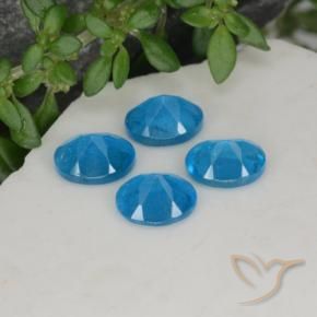 Gemas de Apatito Azul medio natural de 1.61 ct, Ovalada, VS-SI