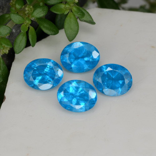 Gemas de Apatito Azul natural de 1.61 ct, Corte Óvalo, VS-SI