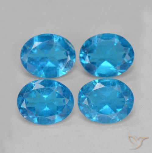 1.45ctw Natural Azul azur Apatito, Ovalada, VS-SI