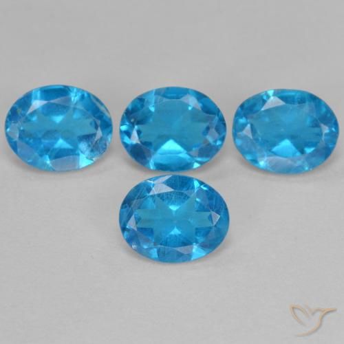Gemas de Apatito Azul azur natural de 1.45 ct, Ovalada, VS-SI