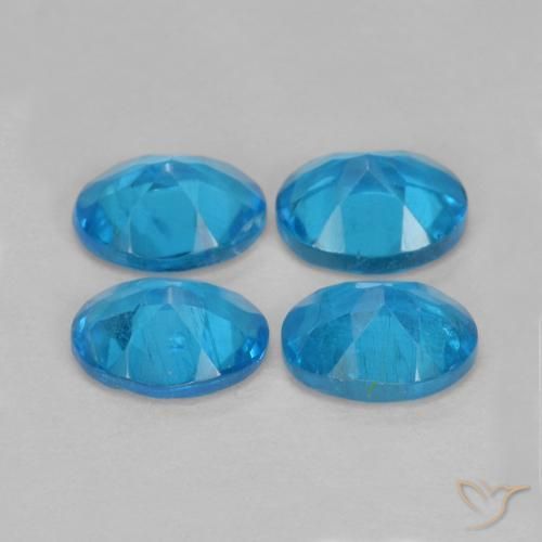 Gemas de Apatito Azul azur natural de 1.45 ct, Ovalada, VS-SI