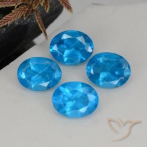 Gemas de Apatito Azul natural de 1.61 ct, Corte Óvalo, VS-SI