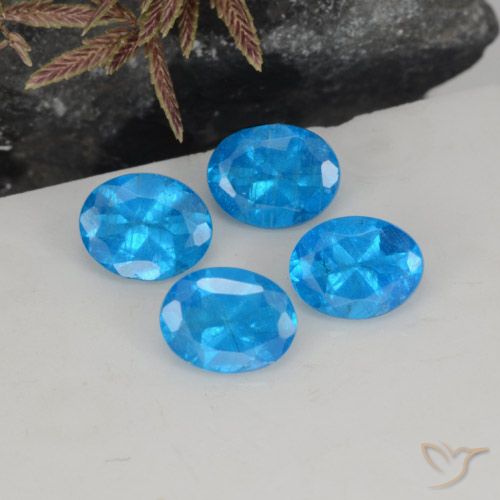 1.45ctw Natural Azul intenso Apatito, Ovalada, VS-SI