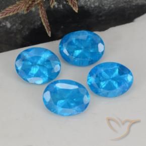 Gemas de Apatito Azul intenso natural de 1.45 ct, Ovalada, VS-SI