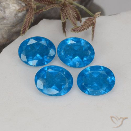 Gemas de Apatito Azul natural de 1.36 ct, Corte Óvalo, VS-SI