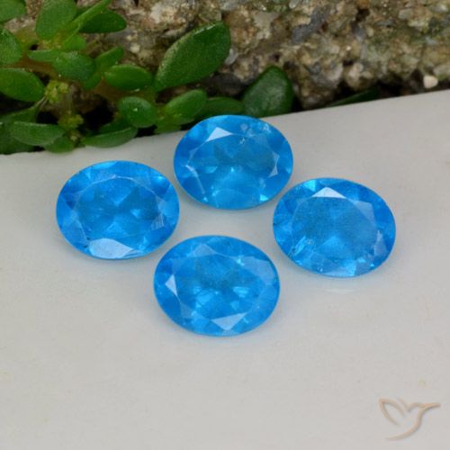 Gemas de apatita azul natural de 1,44 ct, corte óvalo, VS-SI