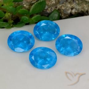 Gemas de apatita azul natural de 1,44 ct, corte óvalo, VS-SI