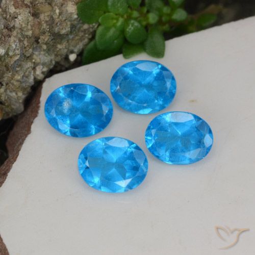 1.50ctw Natural Azur intenso Apatito, Ovalada, VS-SI