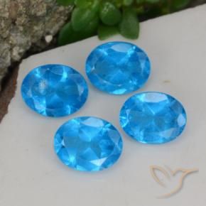 Gemas de Apatito Azur intenso natural de 1.50 ct, Ovalada, VS-SI