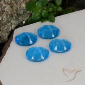 Gemas de Apatito Azur intenso natural de 1.50 ct, Ovalada, VS-SI